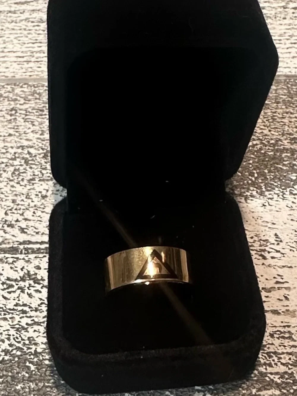 10K Gold Masonic Ring Virtus Junxit Mors Non Separabit Band 4.44-5 Sz 8-9 Men’s
